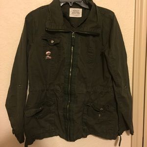 Green Army Jacket with Embroidery